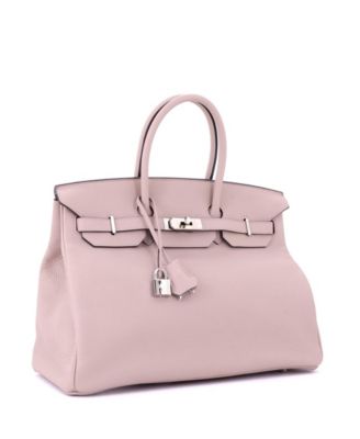 Birkin 35 Handbag Purple Clemence with Palladium Hardware