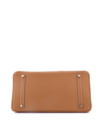 Birkin 35 Handbag Brown Clemence with Gold Hardware