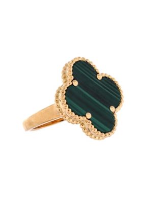 Magic Alhambra Ring 18K Gold with Malachite