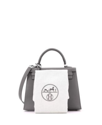 Kelly 25 Handbag Grey Epsom with Palladium Hardware