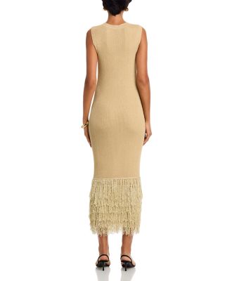 Raz Metallic Rib Fringe Dress
