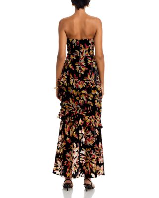 Raelynn Confetti Burnout Velvet Ruffle Dress