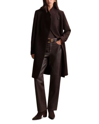 Petites Wool Blend Mid Length Coat