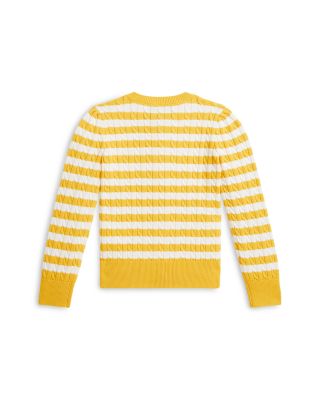 Girls' Striped Mini Cable Cotton Cardigan - Little Kid