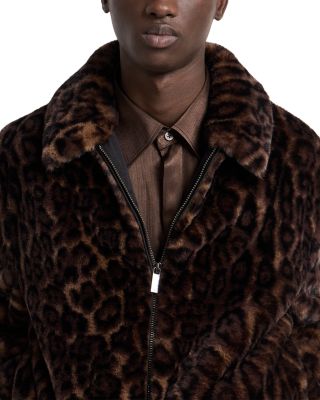 Faux Fur Animal Print Jacket