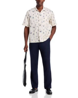 Printed Short Sleeved Casual Fit Button Down Shirt