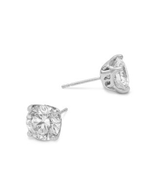 Certified Lab Grown Diamond Stud Earrings in 18K White Gold, 6.0 tcw