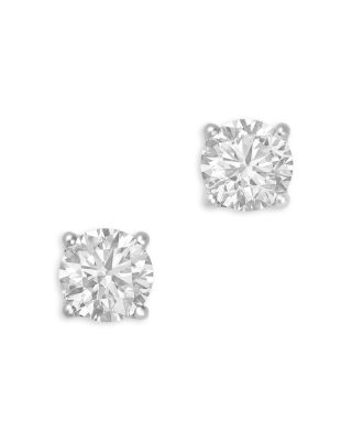 Certified Lab Grown Diamond Stud Earrings in 18K White Gold, 5.0 tcw
