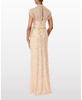 Crystal Drop Crystal-Embellished High-neck Maxi Dress