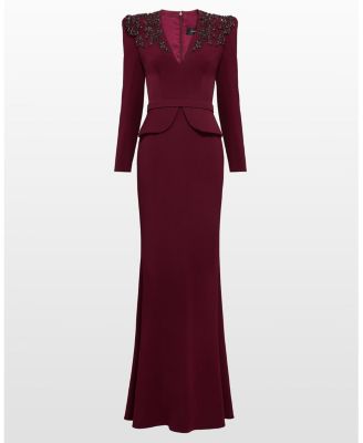 Night flowering Sequin-embellished V-neck Maxi Dress