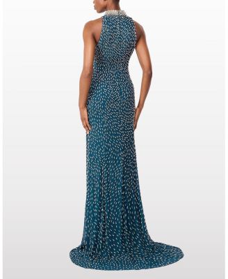 Sisley High-neck Embellished Maxi Dress