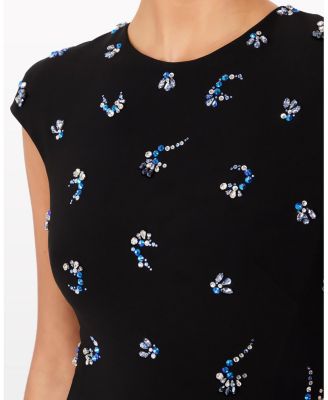 Hydra Embellished Cap-sleeve Midi Dress