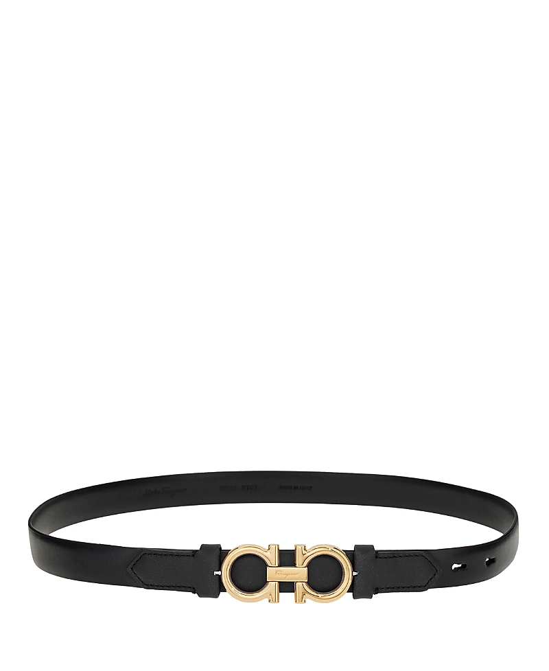 Salvatore Ferragamo Women's Gancini Slim Leather Belt