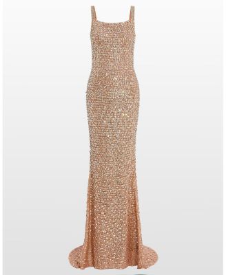 Lotus Sequin-embellished Open-back Maxi Dress