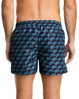 Hare & Palm Print 5.5" Swim Shorts