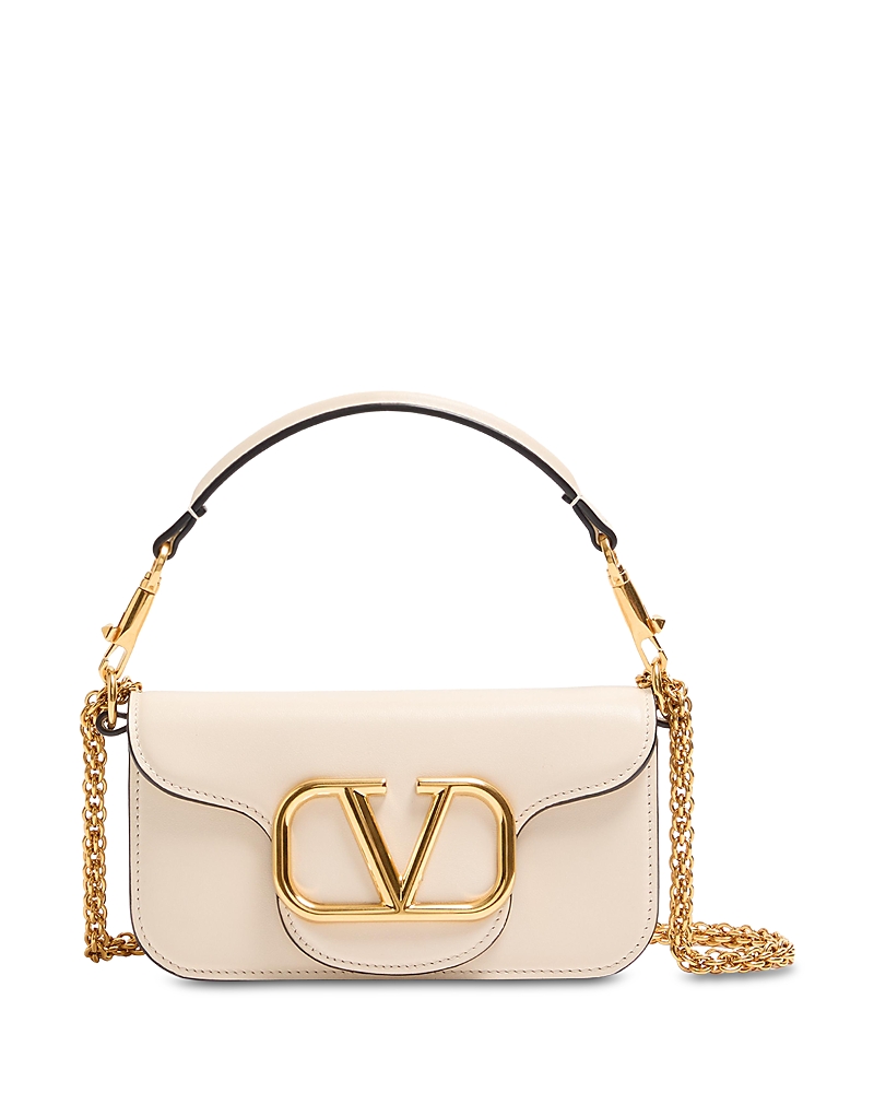 Valentino Vlogo Loco Small Leather Shoulder Bag In Neutral