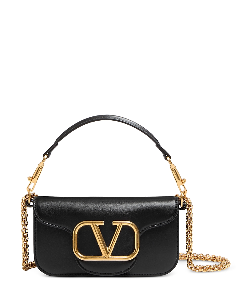 Valentino Vlogo Loco Small Leather Shoulder Bag In Black