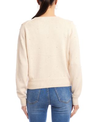 Faux Pearl Trim Cardigan