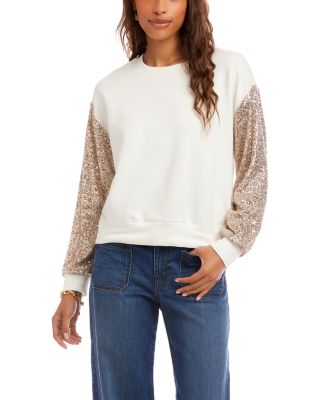 Sequinned Sleeve Sweater