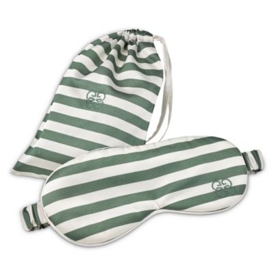 Striped Silk Eye Mask with Pouch