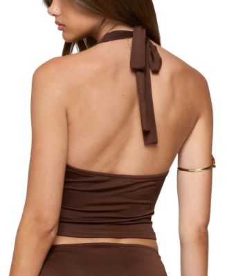 Isaiah Abstract Ring Halter Top