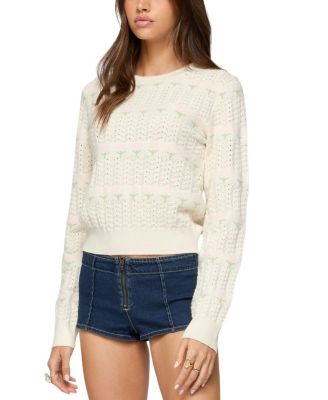 Emerie Flower Textured Knit Sweater