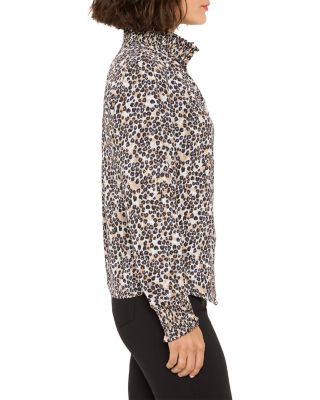 Little Leopard Mock Neck Blouse