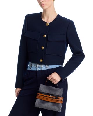 Tie Me Denim Top Handle Bag 