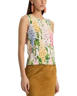 Printed Foxgloves Knit Tank