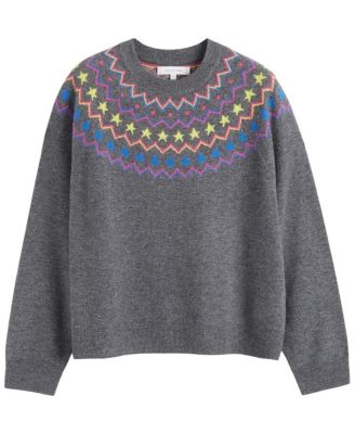  Women's Wool Cashmere Star Yoke Sweater