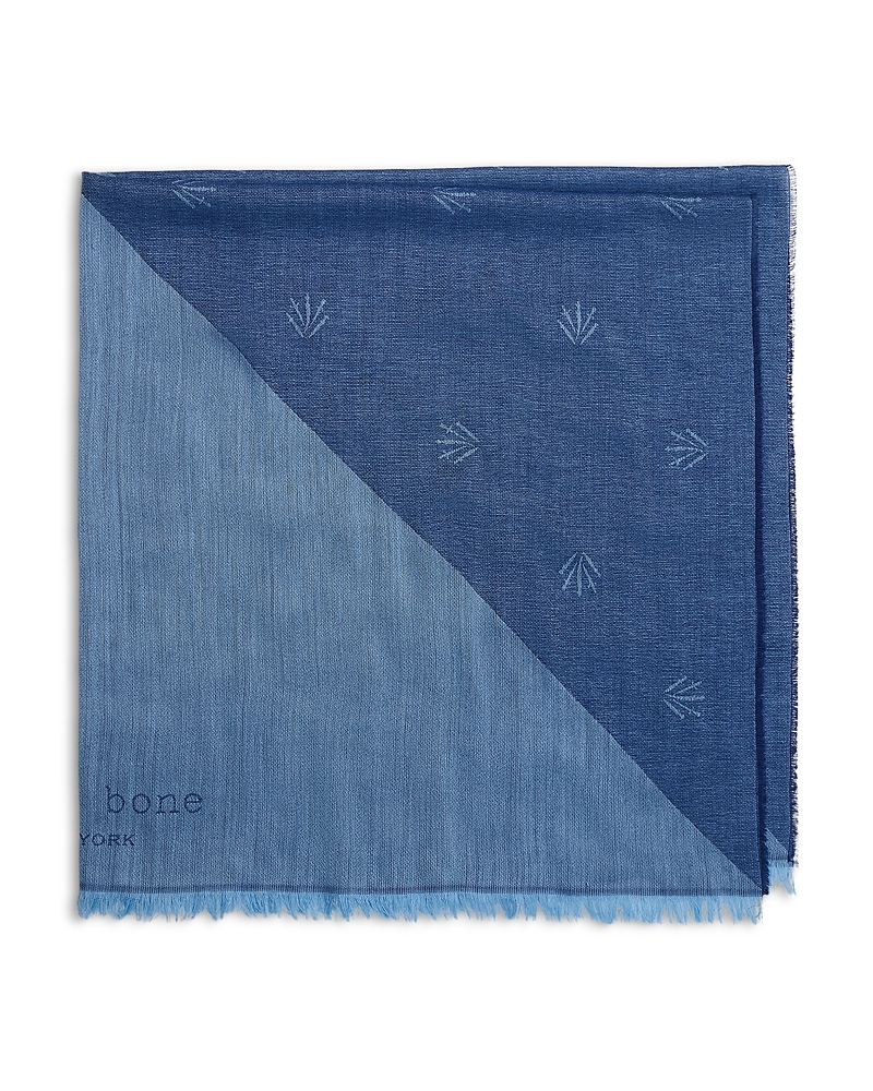 Rag & Bone Geo Dagger Wool Blend Square Scarf In Blue
