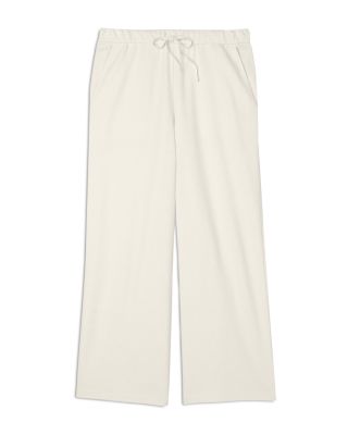 Waffle Double Knit Wide Ankle Pants with Drawstring