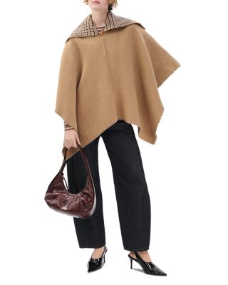 Wendy Reversible Wool Blend Cowl Poncho