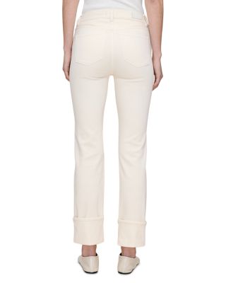 Mara Straight Mid Rise Instasculpt™ Ankle Jeans in Crema Cuffed