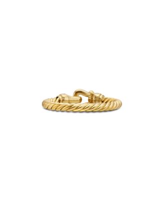 Petite Buckle Ring in 18K Yellow Gold with Diamonds