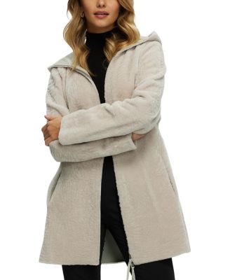 Reversible Shearling Zip Parka Coat
