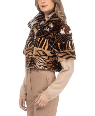 Merino Shearling Bolero With Cropped Sleeves