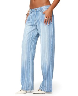  Tera Striped Low Rise Light Rinse Wash Jeans