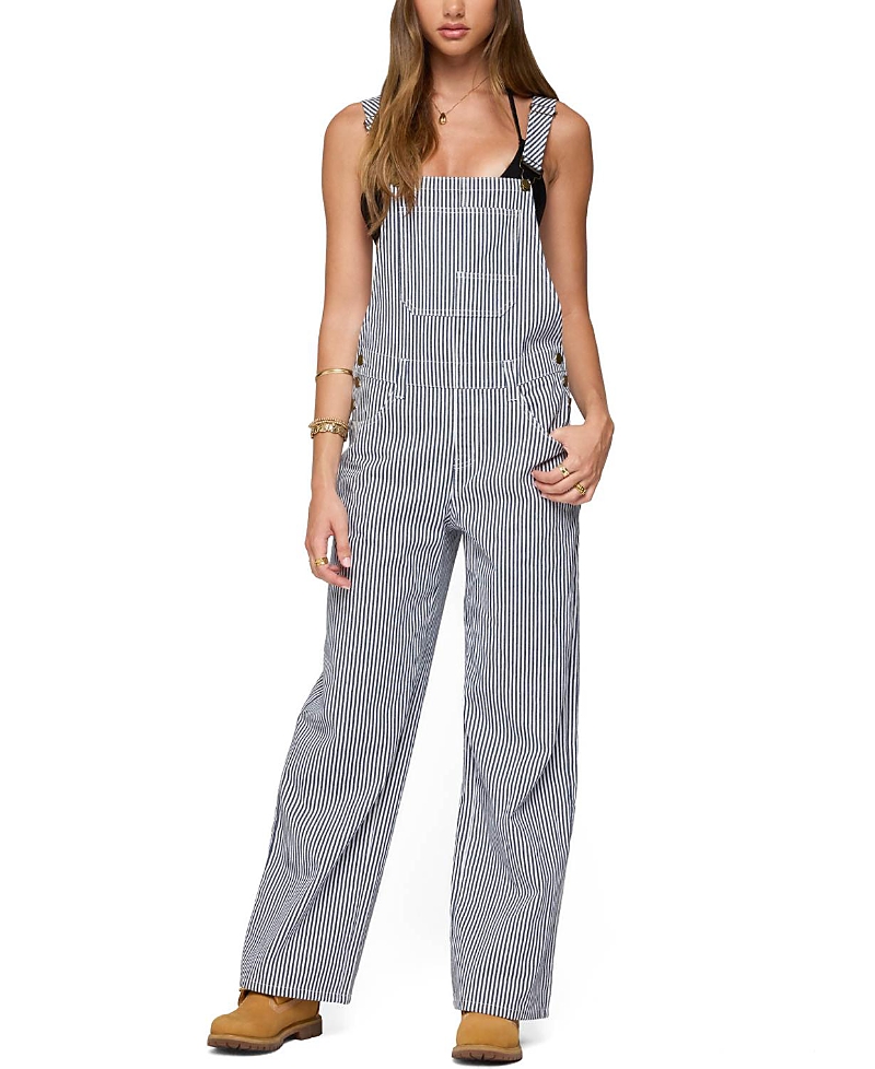 Edikted Tamsin Striped Denim Overalls