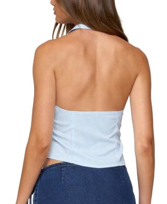  Debra Tailored Pinstripe Button Up Top