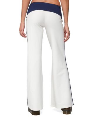  8 Contrast Fold Over Wide Leg Pants