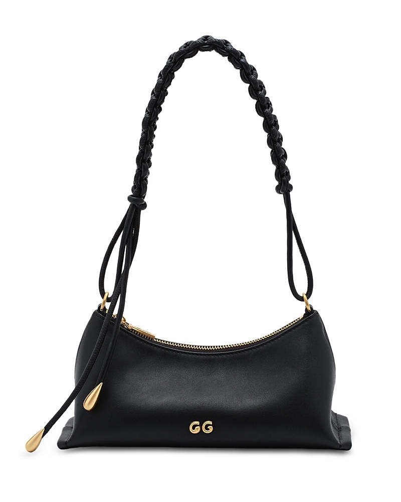 Cult Gaia Osa Woven-strap Leather Shoulder Bag In Black