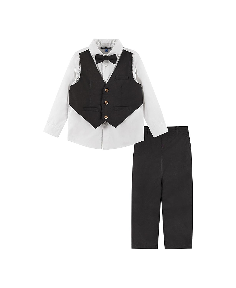 Andy & Evan Boys' Bowtie, Vest, Buttondown And Pant Set - Little Kid, Big Kid In Black