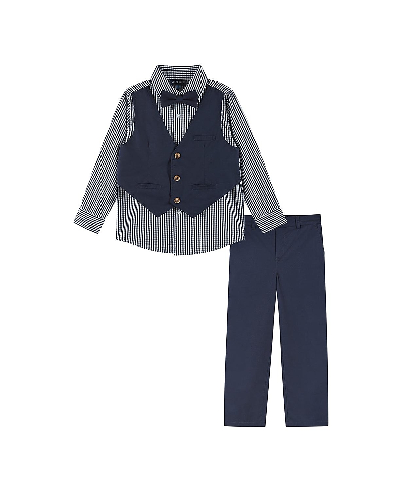 Andy & Evan Boys' Bowtie, Vest, Buttondown And Pant Set - Little Kid, Big Kid In Blue