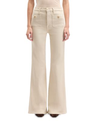 Modern Dojo Mid Rise Flared Jeans in Colored Luxe Vintage