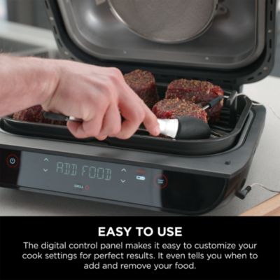 FG551 Foodi Smart XL 6 in 1 Indoor Grill with 4 Quart Air Fryer, Roast, Bake, Dehydrate, Broil, and Smart Cook System