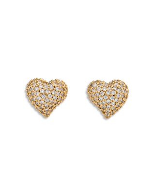 Amour Pav&eacute; Heart Stud Earrings