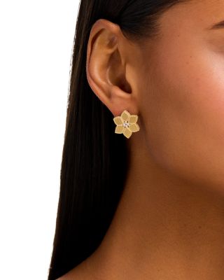 18K Yellow Gold Vernazza Diamond Flower Stud Earrings