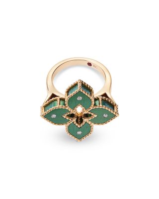 Green Titanium & 18K Rose Gold Venetian Princess Diamond Flower Ring