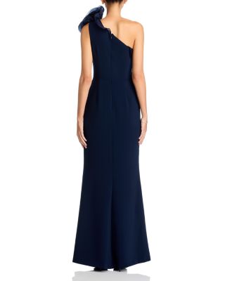 One Shoulder Crepe Column Gown